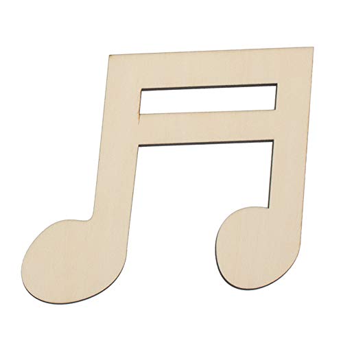 6pcs Music Notes Wood Cutouts Music DIY Craft Embellishments Gift Musical Notes Unfinished Wood Ornaments for Wedding Music Themed Birthday Party JANOU