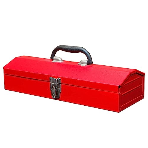 BIG RED ATB213 Torin 16" Hip Roof Style Portable Steel Tool Box with Metal Latch Closure, Red BIG RED
