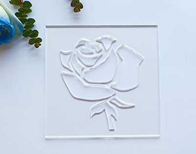 Rose Router Template,Clear Acrylic Router Inlay Template,Router Jig Template for Woodworking&Craft (7.5''x7.5'')