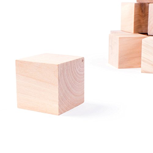 Unfinished Wood Blocks Cubes for Arts & Crafts DIY Projects (24 Pieces) Super Z Outlet