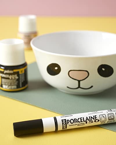 Pebeo Porcelaine 150, China Paint Fine Tip Marker - Anthracite Black (021009) Pebeo