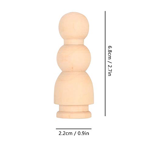 20Pcs Wooden Peg Dolls, Unfinished Wood People Bodies Shapes Figures for DIY Painting, Decoration, Peg Game, 2.7in Height Pssopp
