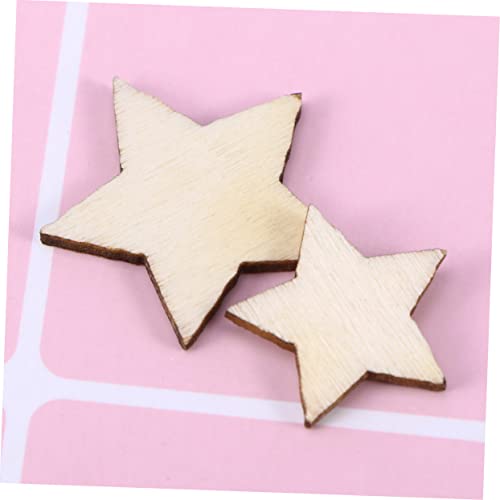 FUNOMOCYA 200pcs Star Wooden Nativity Ornaments Unfinished Wooden Star Ornaments Unfinished Wood Slices Wood Star Cutouts to DIY Star Decor Wooden FUNOMOCYA