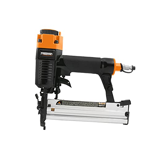 Freeman P4FNCB Pneumatic Finishing Nailer and Stapler Kit with Bag and Fasteners (4-Piece), Black with Orange Freeman