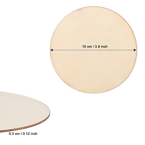 50PCS Unfinished Blank Wood Pieces, 4 x 4 Inch Natural Wooden Slices Cutouts for DIY Crafts Pyrograph Painting Staining Burning Engraving Carving LepoHome