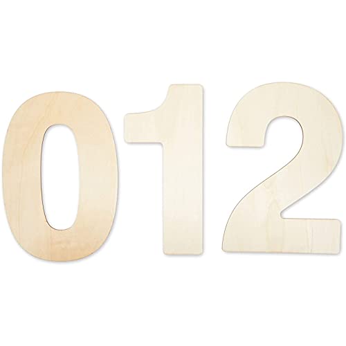 Bright Creations Unfinished Wooden Numbers for Crafts, 0-9 (12 Inches, 10 Pieces) Bright Creations