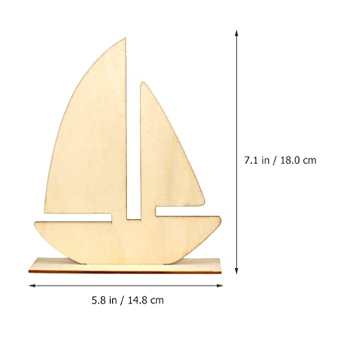 EXCEART 10 Pcs Unfinished Wooden Sailboat Models Nautical Wood Cutouts Nautical Ocean Theme Sailboat Decor for Home School DIY Crafts Projects EXCEART
