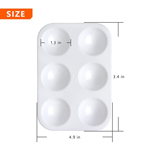 8 PCS White Plastic Paint Tray Palettes, Watercolor Palette Painting Tray for Painting Party, DIY Craft and Art Painting Tamaki