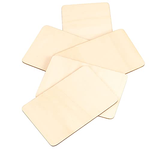 HOIGON 50 PCS Rectangle Unfinished Wood Pieces, 4 x 6 Inch Blank Basswood Wooden Sheets Wooden Cutout for Crafts, DIY, Painting HOIGON