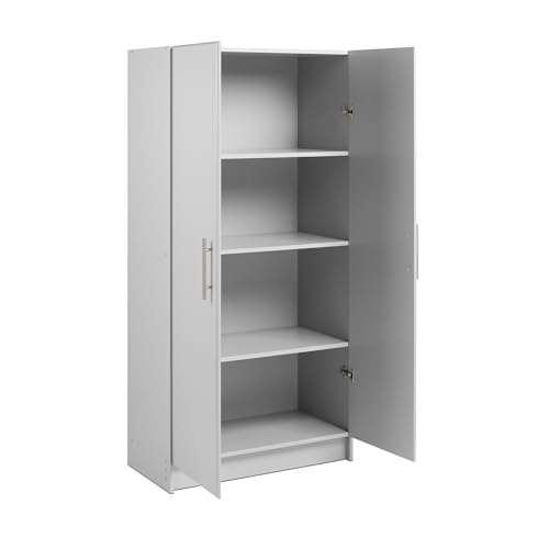 Prepac Elite 32" Light Gray Storage Cabinet with Adjustable Shelves Prepac