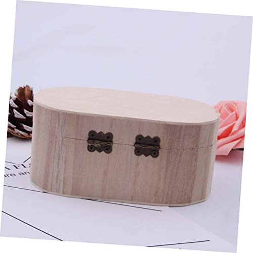 COHEALI Unfinished Wooden Case Small Wooden Jewelry Case Square Wood Case Wooden Jewelry Organizer Storage Case Bamboo Manual Box COHEALI