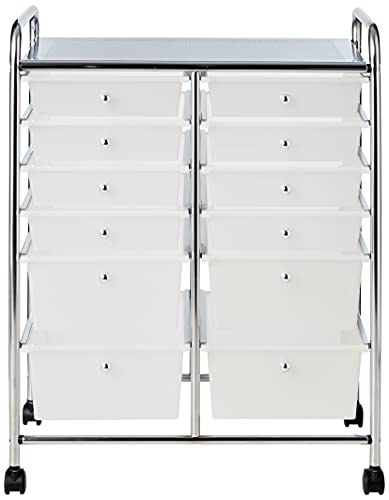 Whitmor Chrome and Plastic 12-Drawer Storage Cart Whitmor