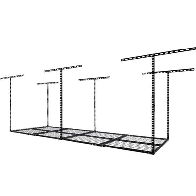 3 x 8FT Overhead Garage Storage Rack, Adjustable Ceiling Storage Racks, Garage Shelving Heavy Duty Storage Organizer System, 600lbs Weight Capacity