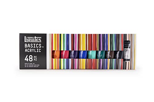 Liquitex BASICS Acrylic Paint Set, 48 x 22ml (0.74-oz) Tube Set Liquitex