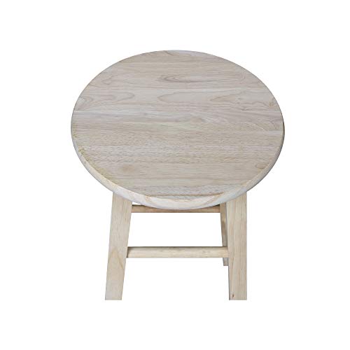 IC International Concepts International Concepts Round Top Stool-29 Seat Height, Unfinished Stool, 29-inch IC International Concepts