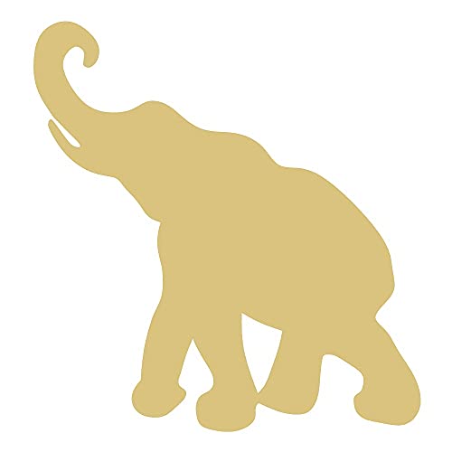 Elephant Cutout Unfinished Wood Kids Craft Circus Animal Party Door Hanger MDF Shape Canvas Style 10 (12") Diverse Woodworking