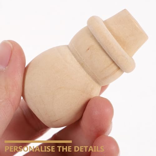 ifundom 20Pcs Wood Peg Dolls Unfinished Snowman Wooden People Unpainted Blank Wooden Peg Dolls Figures for DIY Crafts ifundom