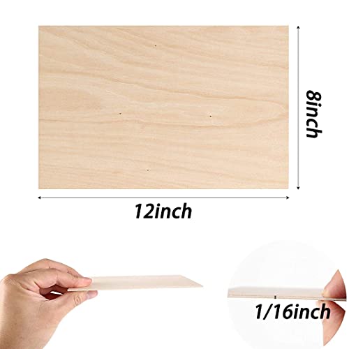 Unfinished Wood, 8 Pack Basswood Sheets for Crafts, Craft Wood Board for House Aircraft Ship Boat Arts and Crafts, School Projects, Wooden DIY SIWUCHYE