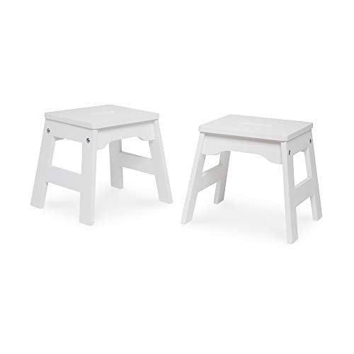 Melissa & Doug Wooden Stools - Set of 2 (White) Melissa & Doug