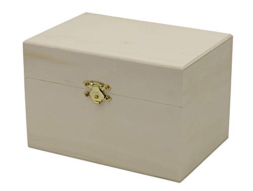 Creative Hobbies® Ready to Decorate Wooden Recipe Box with Hinged Lid and Front Clasp - Make Your Own Gift, Jewelry, Photo Box Creative Hobbies