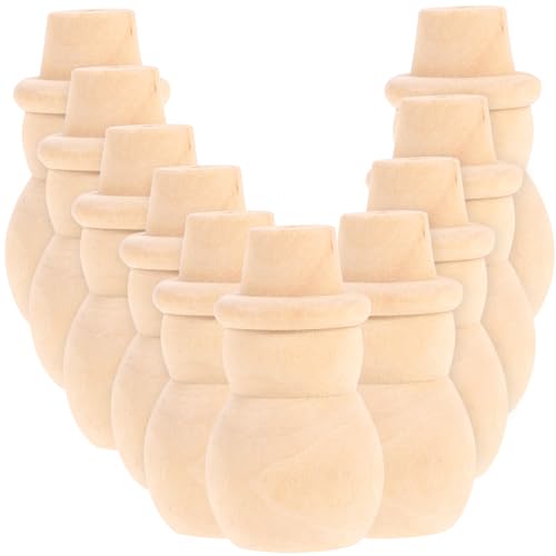 Amosfun 20 Pcs Snowman Wooden Unfinished Doll DIY Crafts Wooden Peg Doll Home Decoration Ornament Amosfun