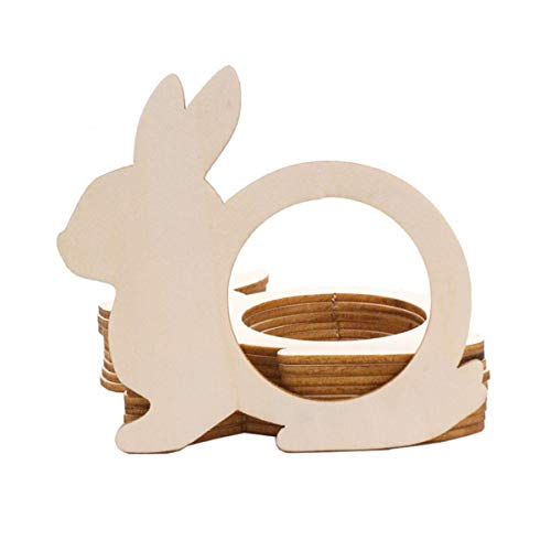 Qingmao 20 Pieces Rabbit Shape Wood Napkin Rings Easter Wooden Napkin Holders Rings Serviette Buckles for Easter Wedding Dining Table Decoration TANGDIAABBCC