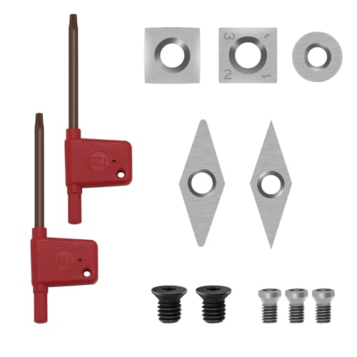IMOTECHOM 5-Pieces Carbide Tipped Woodturning Tools Lathe Chisel Set with Stainless Steel Blade, Wooden Box IMOTECHOM