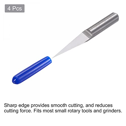 uxcell Wood Engraving Router Bit, 1/8" 3.175mm Shank 0.1mm Tip 10 Degree Solid Carbide CNC 3D Milling Cutter, for Carving Acrylic PVC MDF Plastic, uxcell