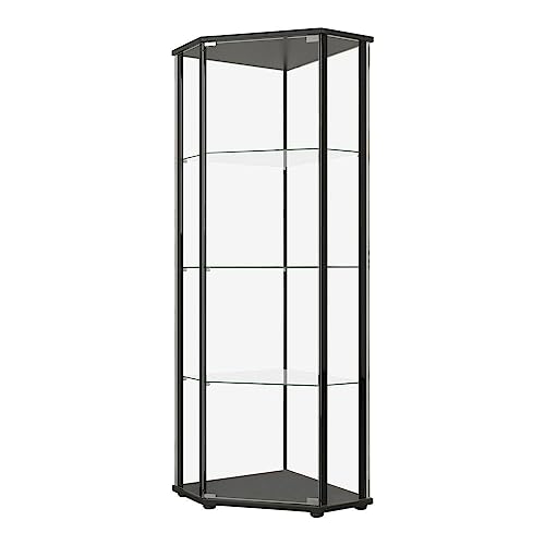 Coaster Home Furnishings Zenobia Glass Shelf Curio Cabinet Clear and Black Coaster Home Furnishings