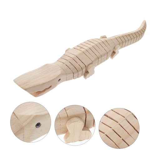 Abaodam 5pcs Toy for Kids Kid Toy Wood Toys Jungle Animal Figures DIY Wood Toy Painting Blank Crocodile Toy Unfinished Crocodile Toy Crocodile Abaodam