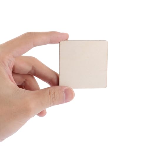 LOYORTY 300Pcs 2x2 Wood Squares for Crafts, 2.5mm Unfinished Wooden Square Cutouts Blank Wood Pieces for DIY Craft, Painting, Staining, Home LOYORTY