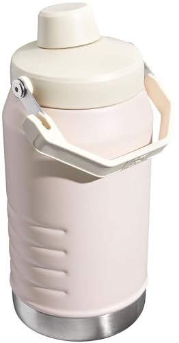 Stanley Iceflow Fast Flow Jug | Recycled Stainless Steel Water Tumbler | Keeps Drink Cold and Iced for Hours | Easy Carry Handle | 64 OZ | Rose STANLEY