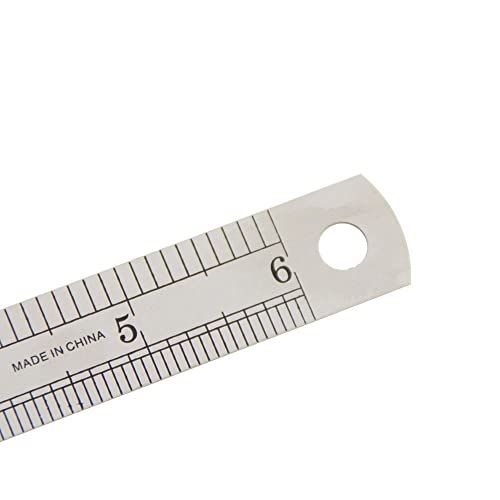15cm 6 Inch Stainless Steel Straight Ruler Precision Double Sided Drafting Metal Rulers for Measuring Tool Generic