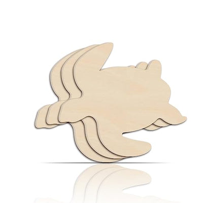 BENECREAT 3Pcs Sea Turtle Wooden Cutouts, 10.8x9.7inch Unfinished Wooden Tortoise Cutouts, Wooden Pieces for DIY Summer Beach Decor, Wooden Signs and