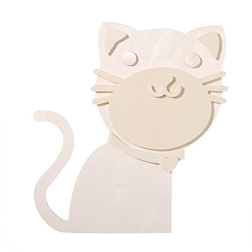 Unfinished Unpainted Wooden Cat Shape Cutout DIY Craft 6 Inches BestPysanky