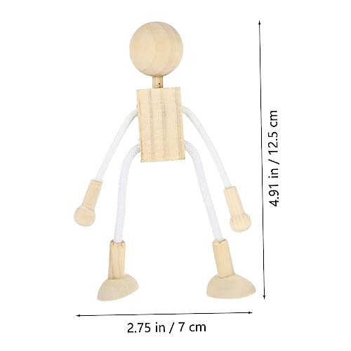 Kisangel 5pcs Cartoon Toy White Embryo Dolls Unfinished Wood Crafts Unfinished Wood Peg Dolls Unfinished Peg Doll Wood Dolls Blank Wood Toys Kisangel