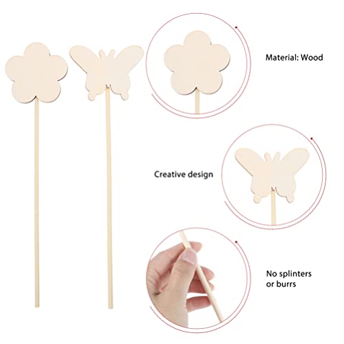NUOBESTY 16pcs Princess Fairy Wands Kit Make Your Own Princes Unfinished Wooden Magical Wand Stick Moon Flowers for Girls DIY Crafts Cosplay Costume NUOBESTY