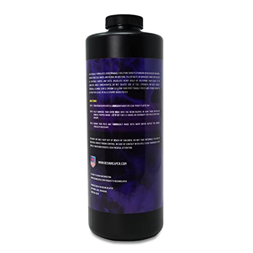 Resin Reaper Glass Cleaner 32 OZ | Pipe Cleaner | Safe on Glass, Metal, Ceramic, and Pyrex | 420 710 Friendly Cleaning | Soak and Wash - No Abrasives Lifestyle Basics