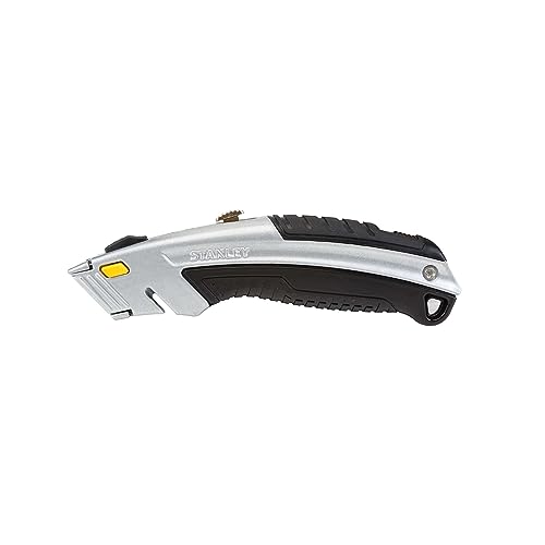 Stanley 10788 Curved Quick-Change Utility Knife, High Carbon Steel Retractable Blade, 3 Blades Stanley