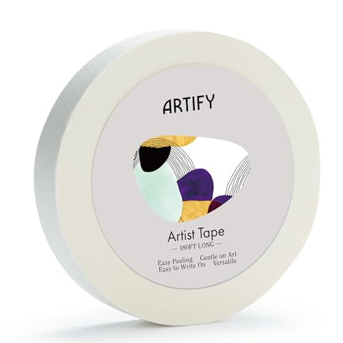 ARTIFY Artist Tape for Drafting Art, 1" *1 Pack White Masking Tape for Watercolor Painting Drafting Canvas Framing and All Paper Media,for Craft, ARTIFY art supplies