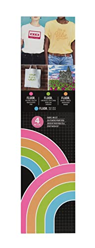 Speedball Fabric Screen Printing Ink Set, 4oz Fluorescent Colors: Hot Pink, Lime Green, Orange & Blue Speedball