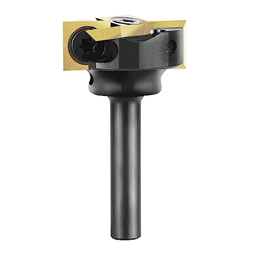 SpeTool Spoilboard Surfacing Router Bit Carbide Insert with ATS Coated 1 inch Cutting Diameter 1/4 Shank Diameter 2+2 Router Planner SpeTool