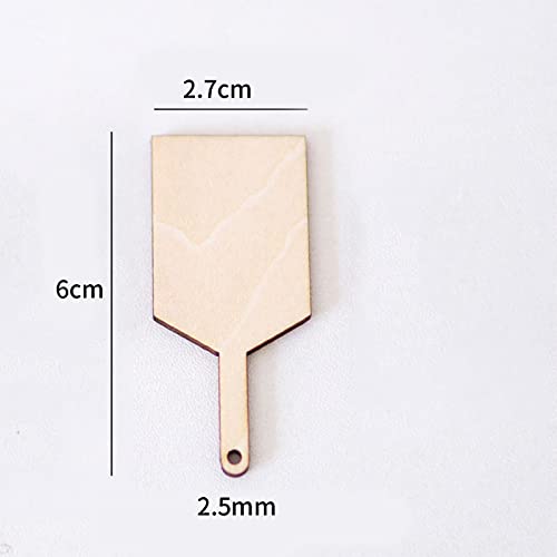 30 Pcs Mini Wooden Cutting Board with Handle,Unfinished Wood Blank Cutting Board, Paddle Chopping Board Small Kitchen Serving Board for Kitchen DIY Khakho