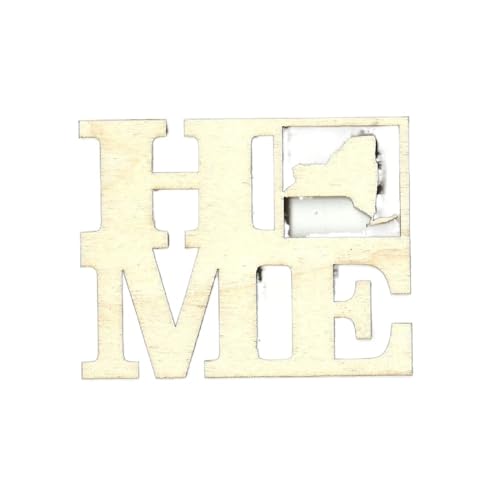 New York Home Wood Craft Unfinished Wooden Cutout Art DIY Wooden Signs Inspirational Wall Plaque Rustic Wall Art Home Decor for Bedroom Kitchen WoodArtSupply