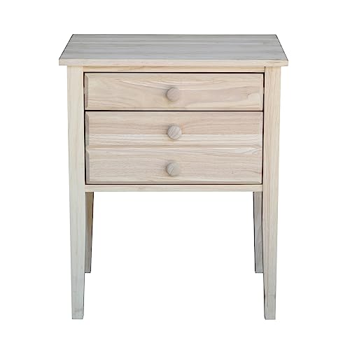 International Concepts Accent Table with Drawers Unfinished IC International Concepts