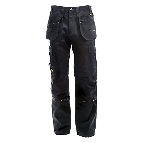 DEWALT Protradesman Men's Loose Fit, Holster Pocket, Cottonpoly Stretch Work Pants Black W36/L31 DEWALT