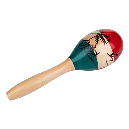 Foraineam 4 Pack Wood Maracas Musical Painted Wooden Maraca Hand Percussion Instrument Foraineam
