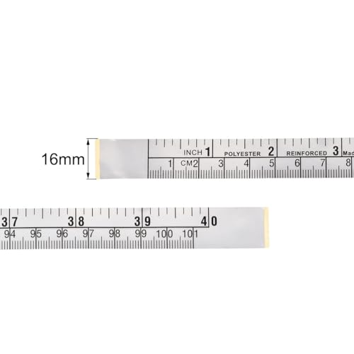 uxcell Self-Adhesive Measuring Tape with Fractions 40 Inches 100cm Workbench Ruler, Peel and Stick Measure Tape for Woodworking, Saw, Drafting Table uxcell