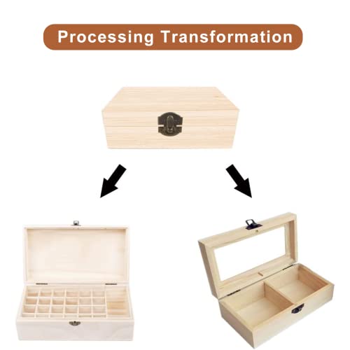 KYLER Unfinished Wooden Box with Clasp - 8 pcs Wood Boxes for Crafts, 6 x 3.8 x 2 inch, Wood Box for DIY Arts Hobbies Jewelry KYLER