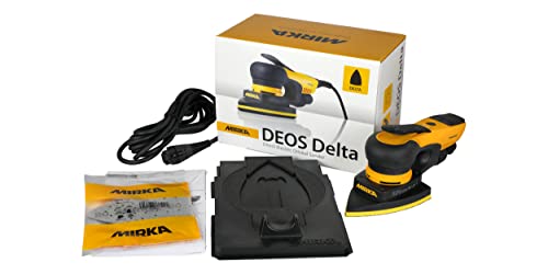 Mirka DEOS Delta Direct Electric Orbital Sander Triangle Delta Tool 663XCV / 4 x 6 x 6 inch / 3mm orbit/Dust-free Sanding / MID6630201US,Yellow/Black Mirka